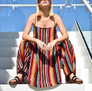 Free People striped pantsuit